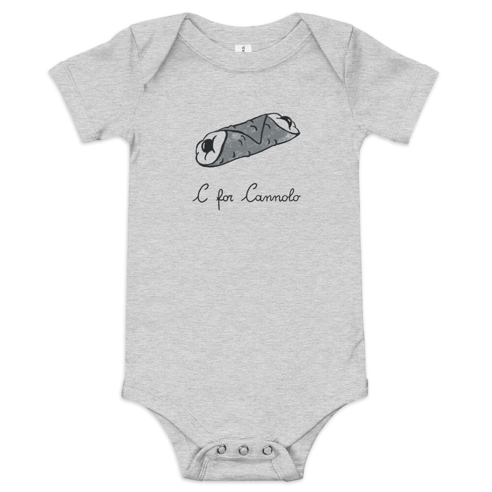 Cannolo on a Baby short sleeve onesie