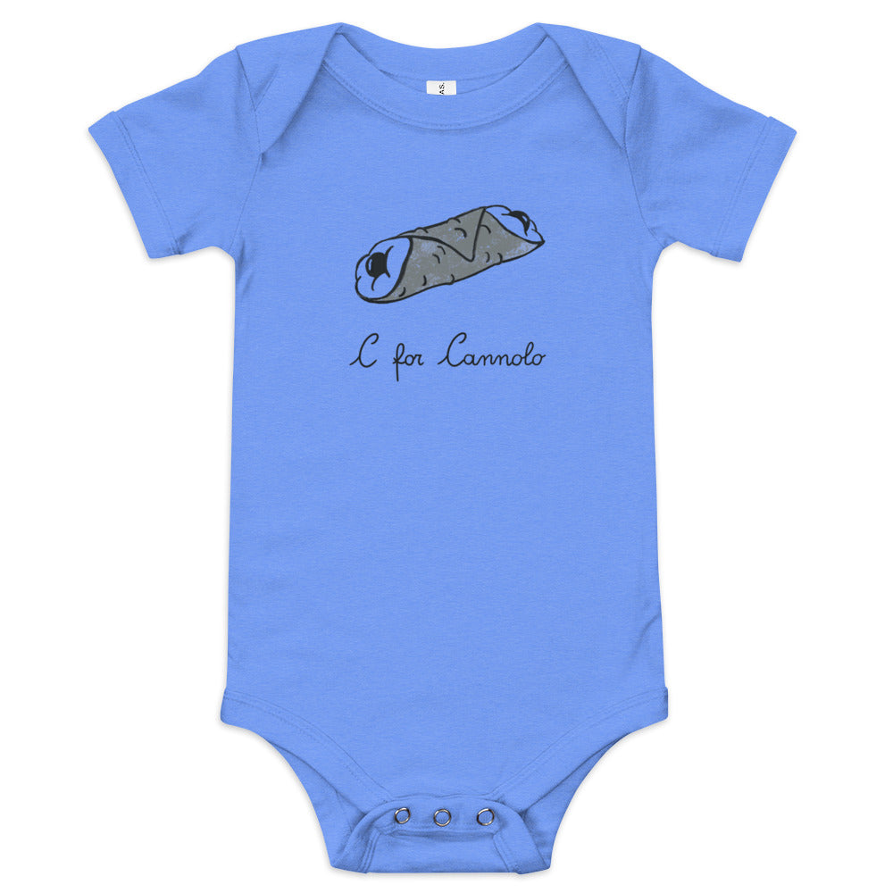 Cannolo on a Baby short sleeve onesie