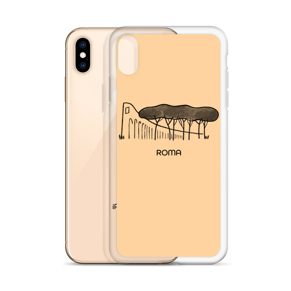 Roman Pine Trees on an iPhone Case - Rome's yellow-colored buildings
