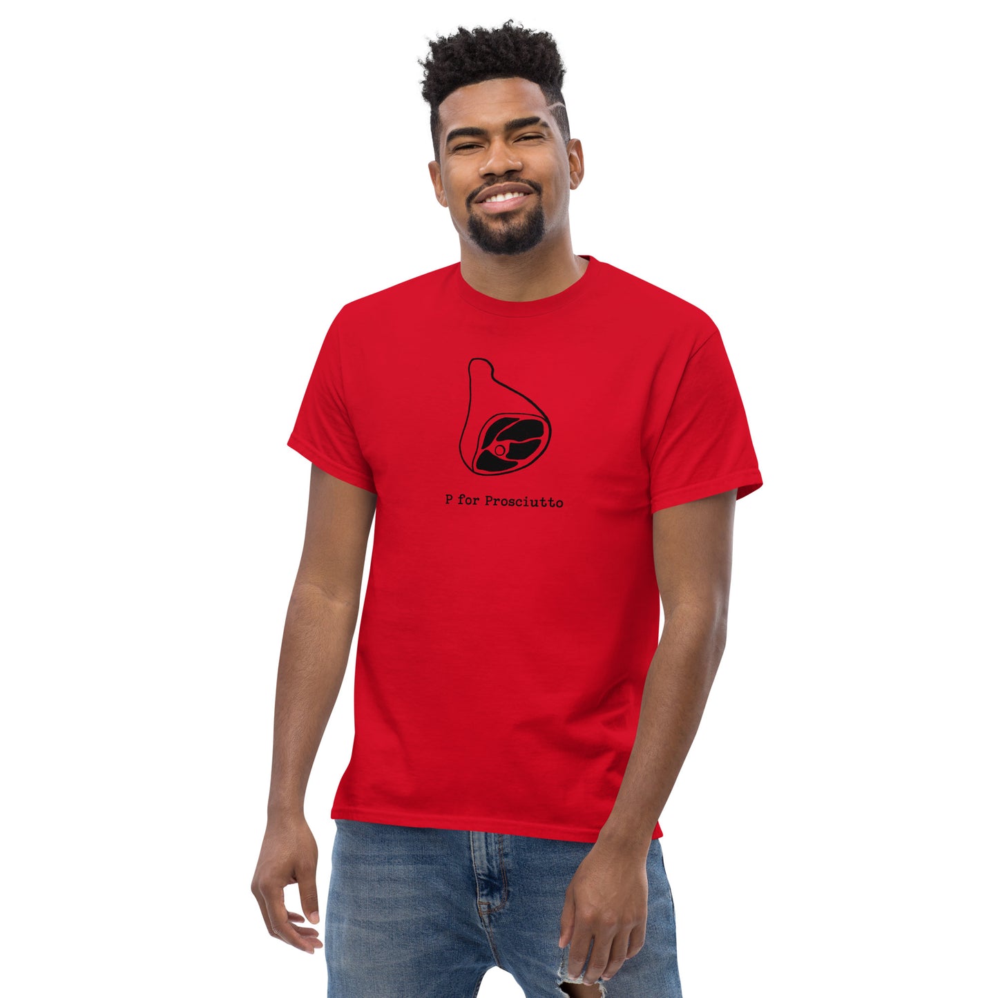 Prosciutto on a Men's classic tee