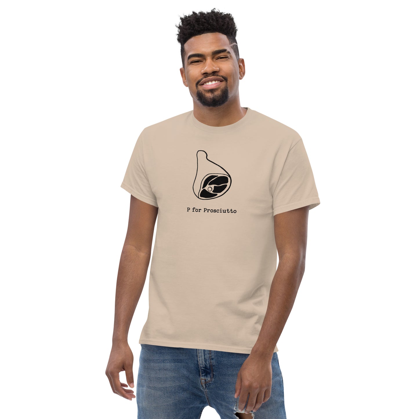 Prosciutto on a Men's classic tee