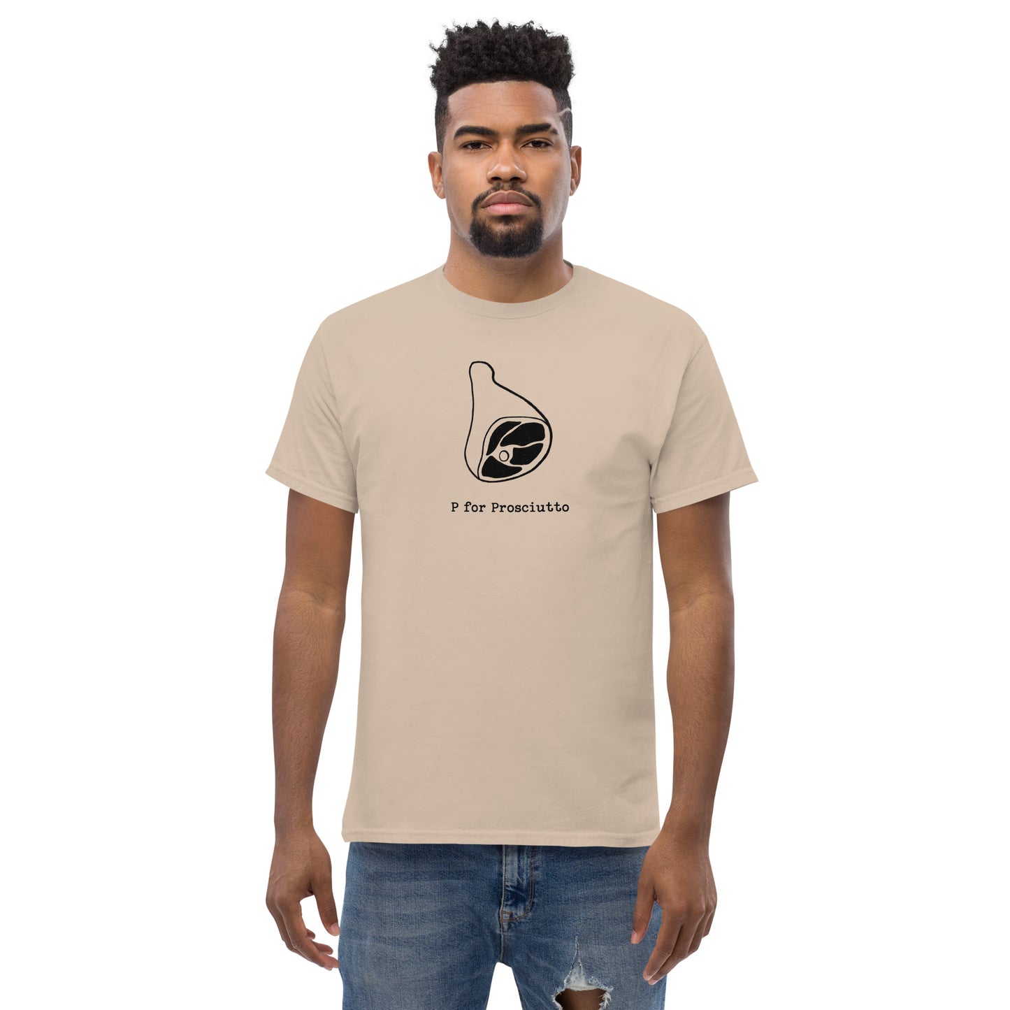 Prosciutto on a Men's classic tee