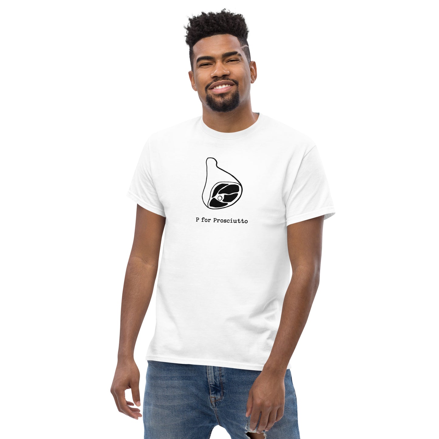 Prosciutto on a Men's classic tee
