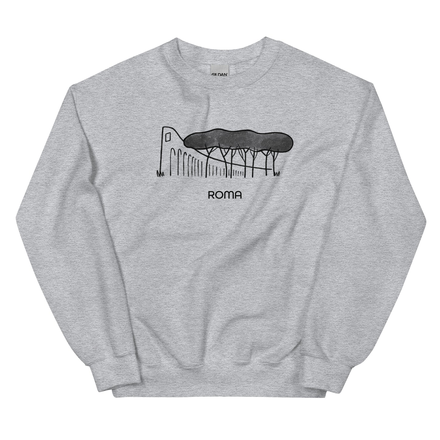 Roman Pine Trees on a Unisex Sweatshirt