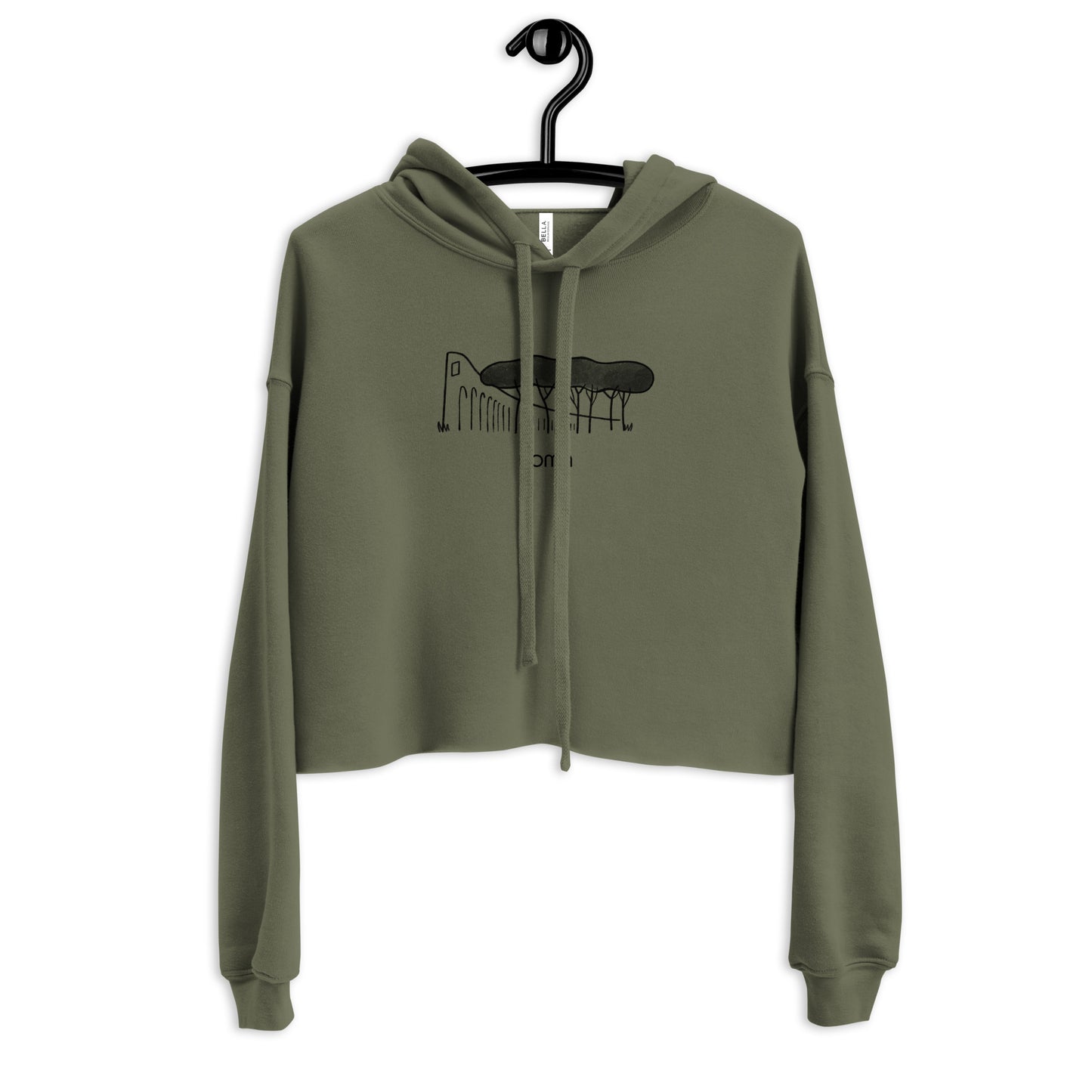 Roman Pine Trees on a Crop Hoodie