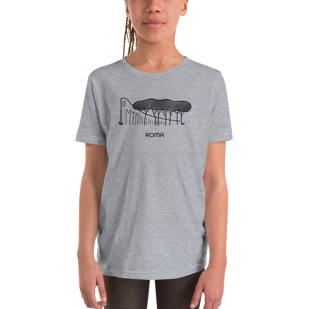 Roman Pine Trees on a Youth Short Sleeve T-Shirt