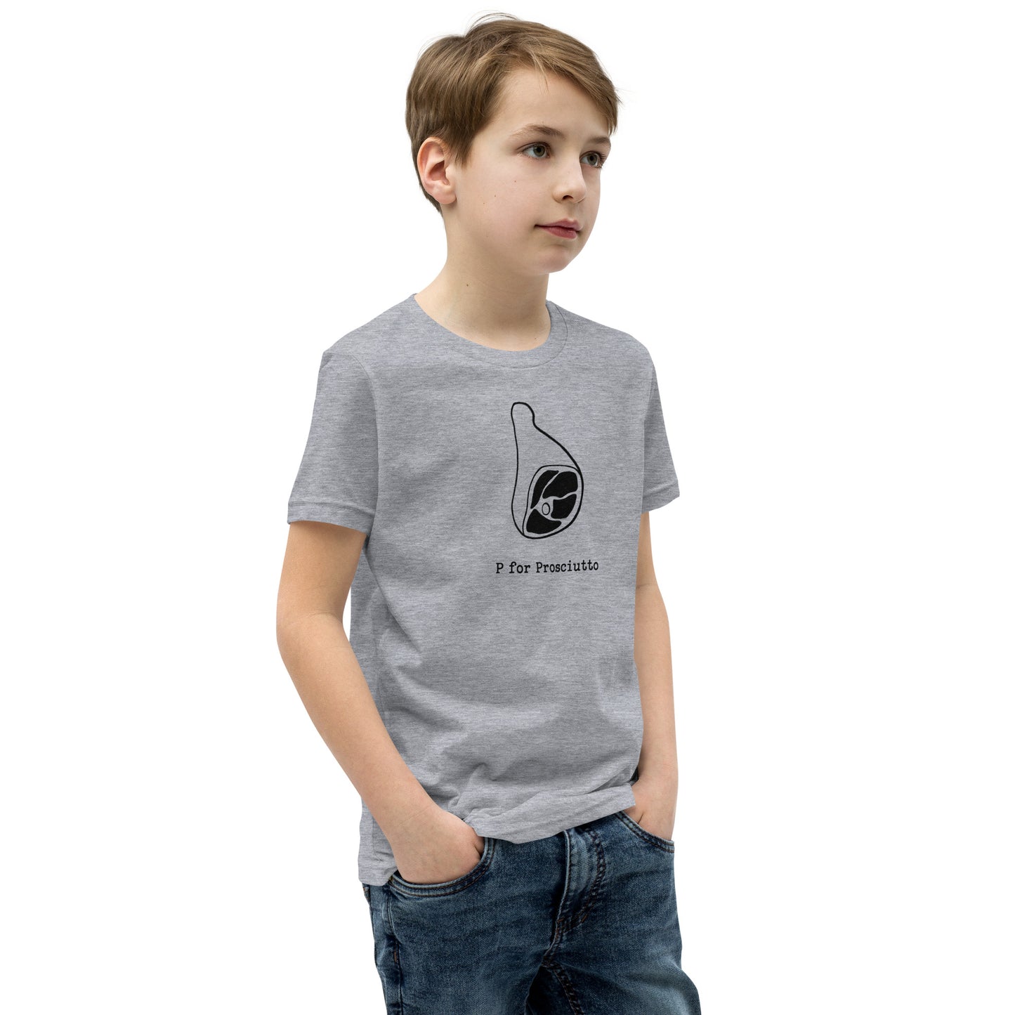 Prosciutto on a Youth Short Sleeve T-Shirt