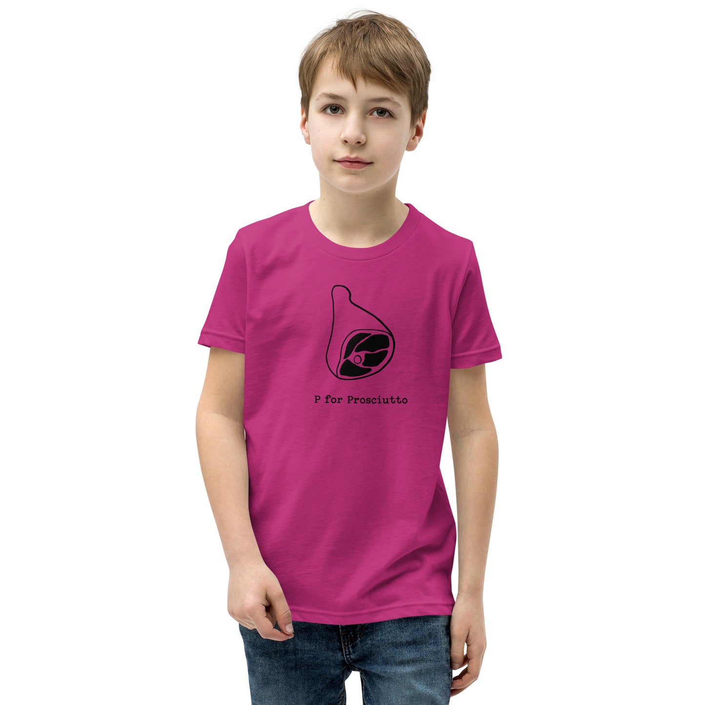 Prosciutto on a Youth Short Sleeve T-Shirt