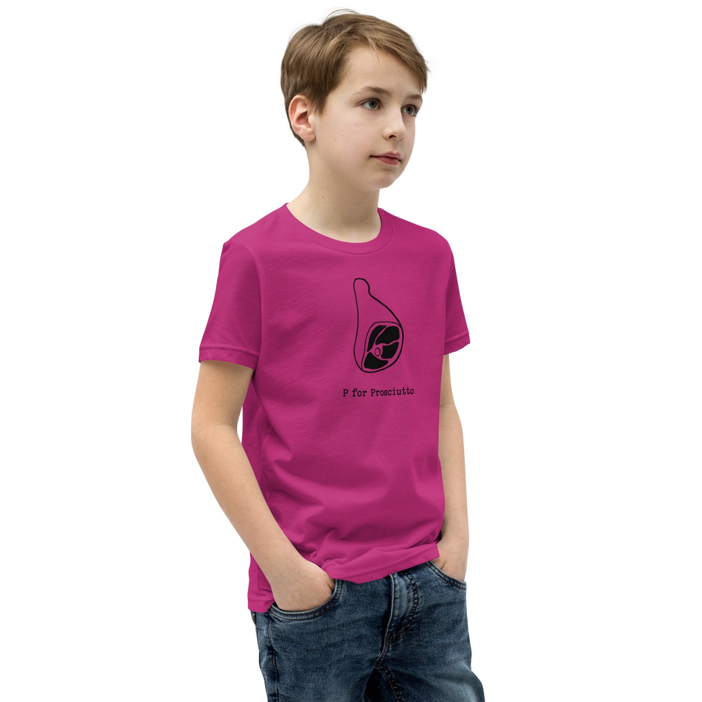Prosciutto on a Youth Short Sleeve T-Shirt