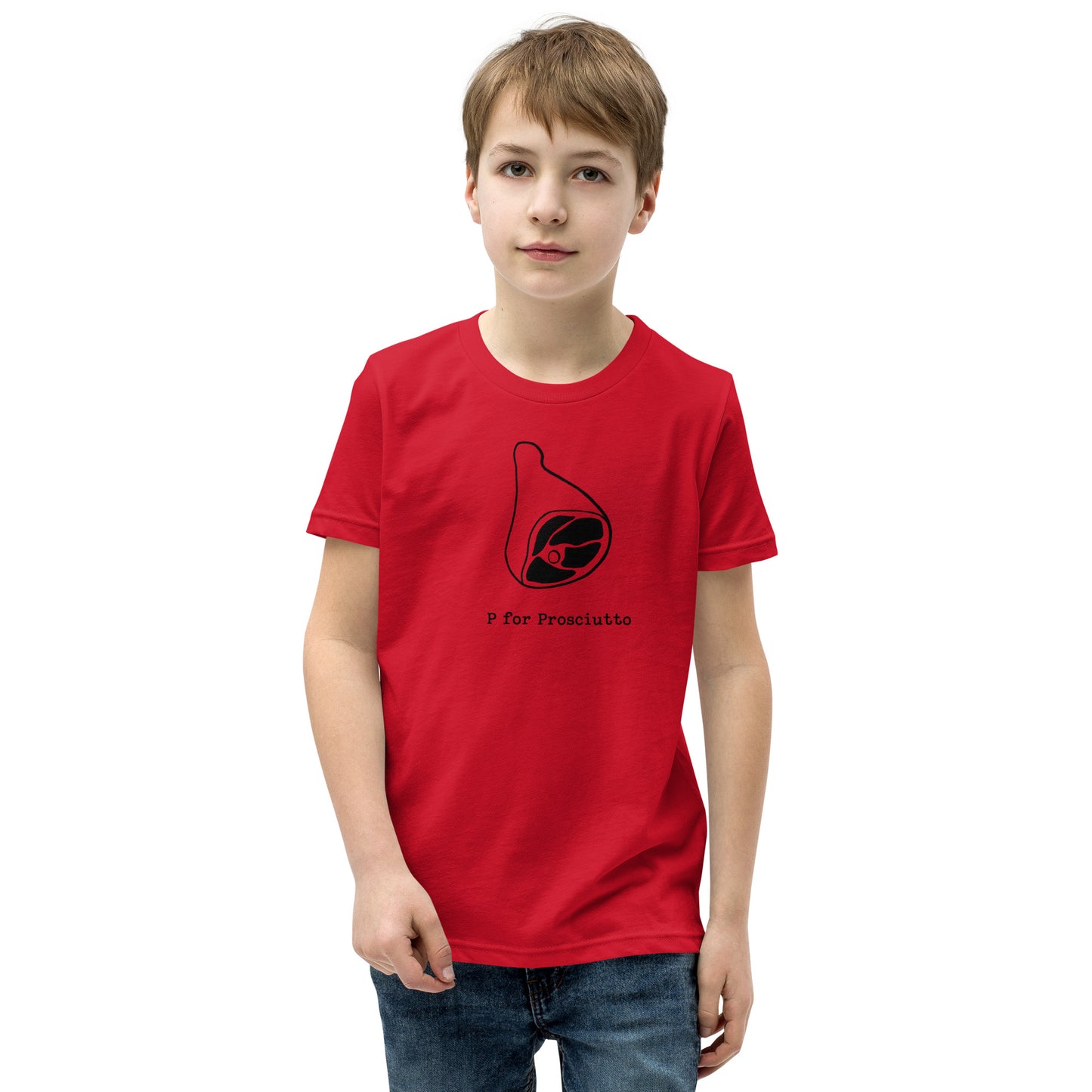 Prosciutto on a Youth Short Sleeve T-Shirt