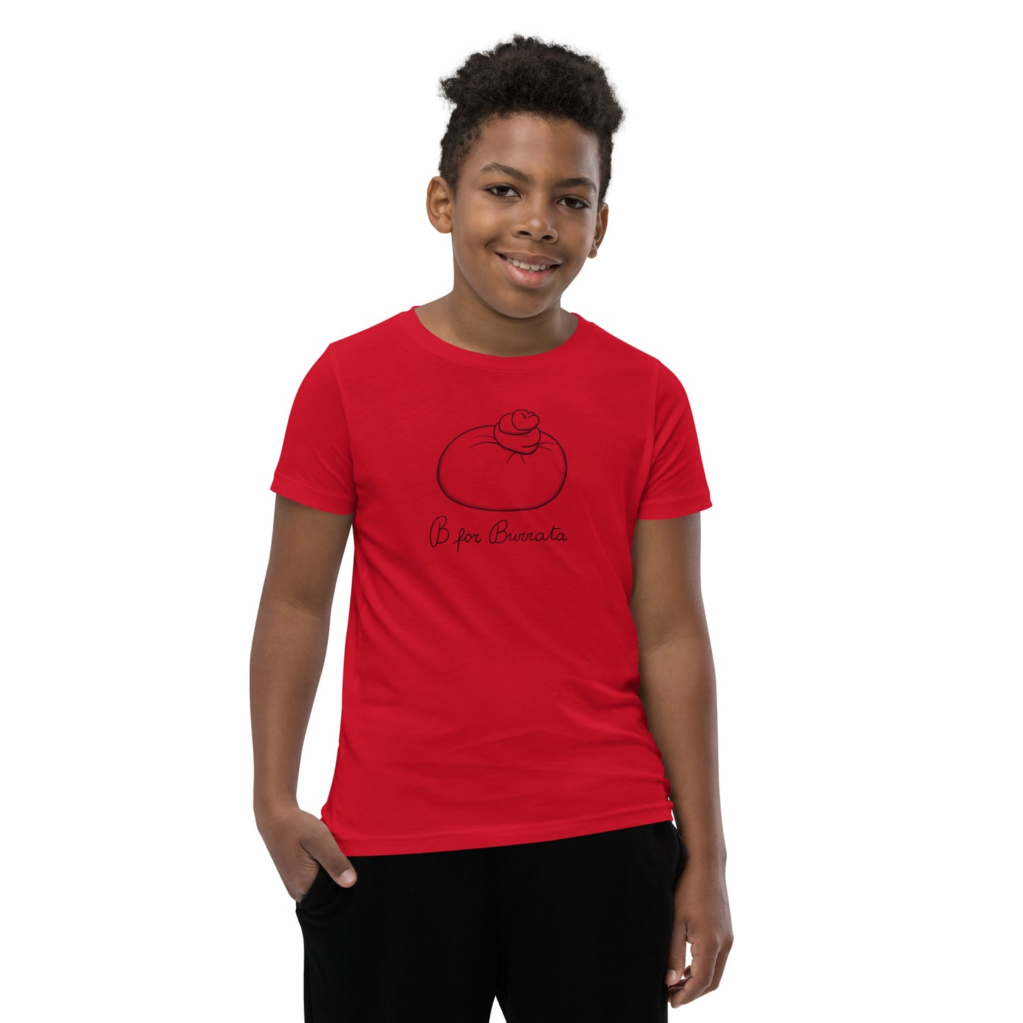 Burrata on a Youth Short Sleeve T-Shirt