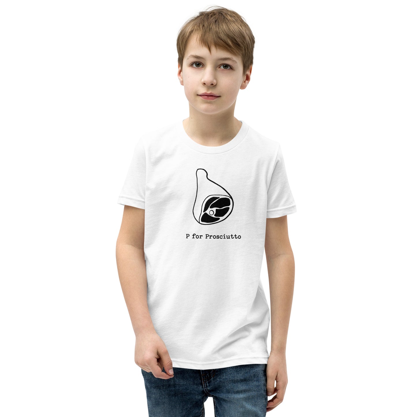 Prosciutto on a Youth Short Sleeve T-Shirt