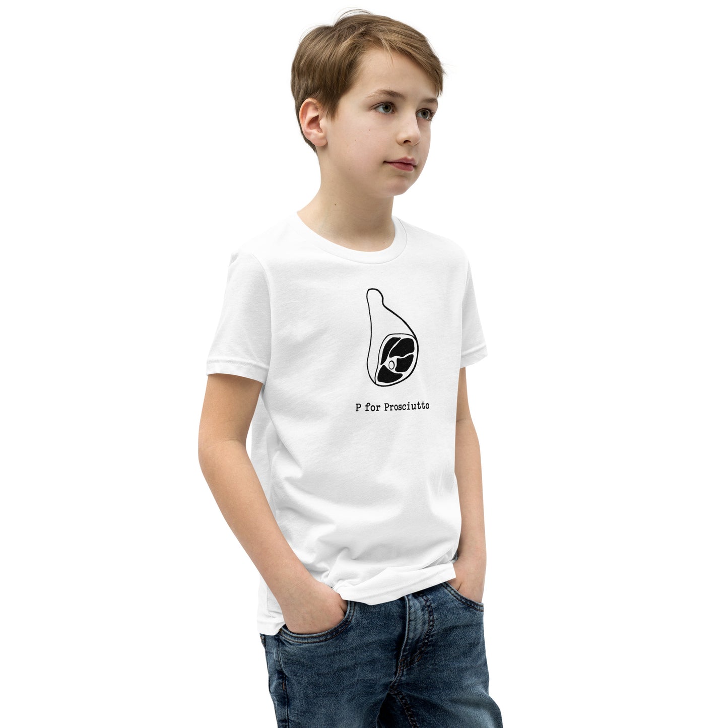 Prosciutto on a Youth Short Sleeve T-Shirt