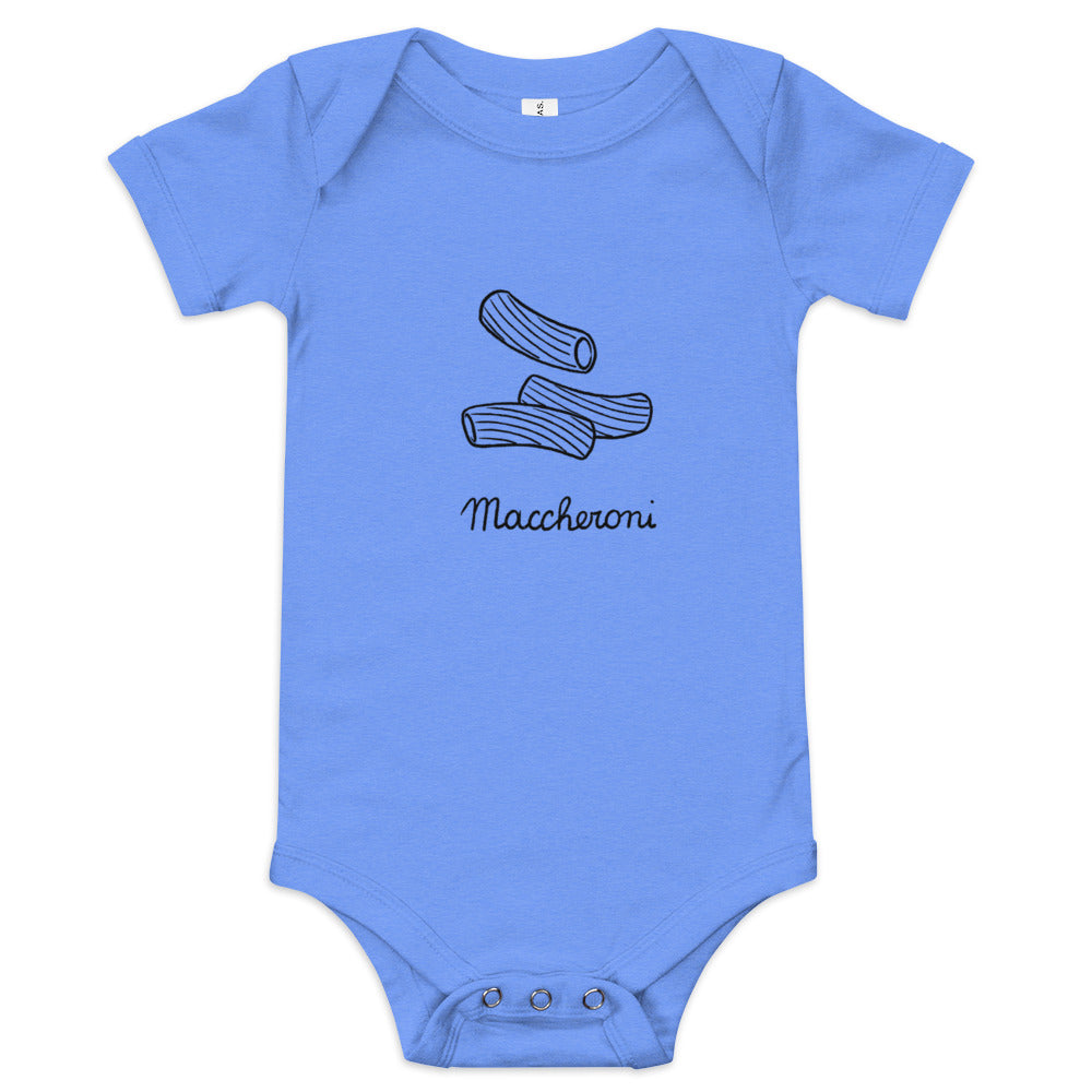 Maccheroni on a Baby short sleeve onesie