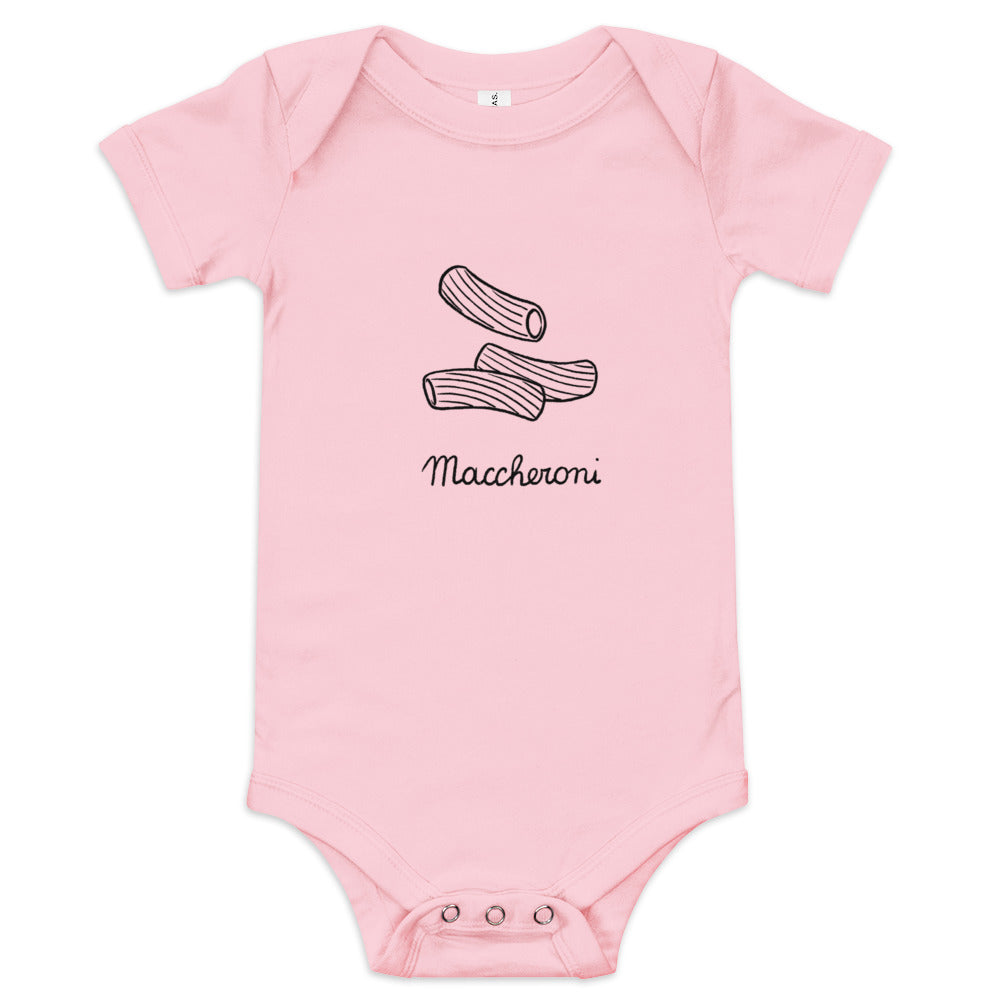 Maccheroni on a Baby short sleeve onesie
