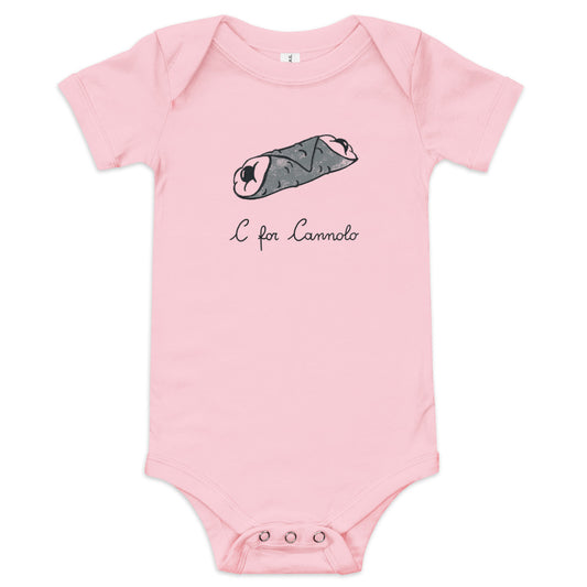 Cannolo on a Baby short sleeve onesie