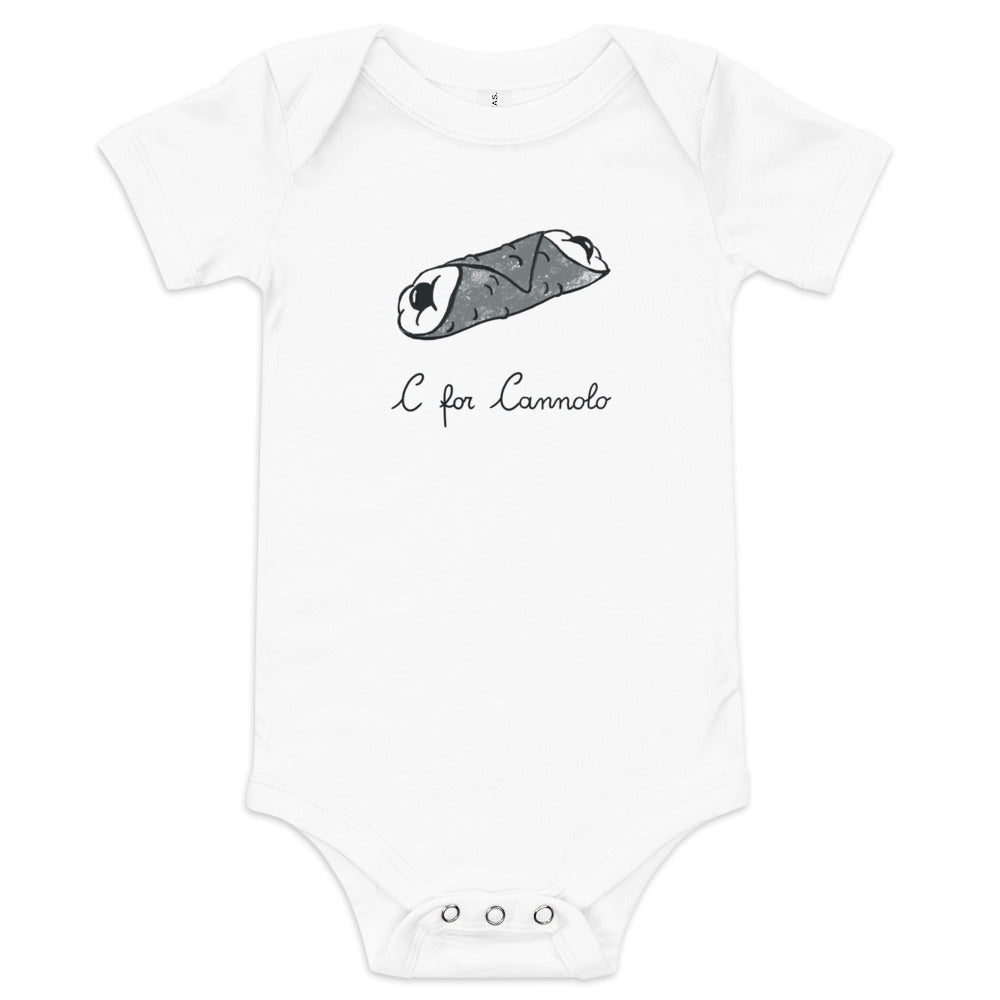 Cannolo on a Baby short sleeve onesie