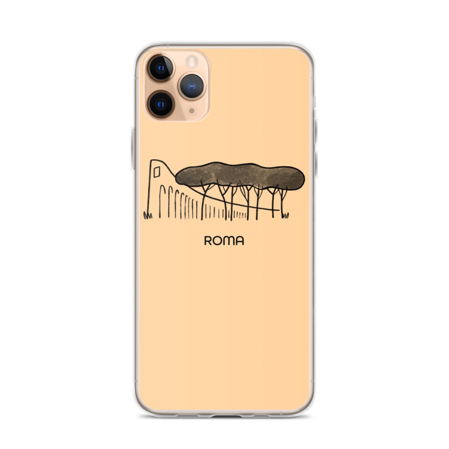 Roman Pine Trees on an iPhone Case - Rome's yellow-colored buildings