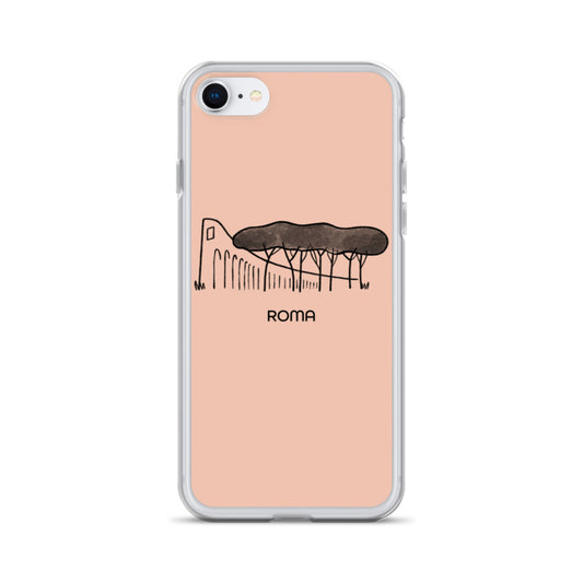 Roman Pine Trees on an iPhone Case - Rome's pink-colored buildings