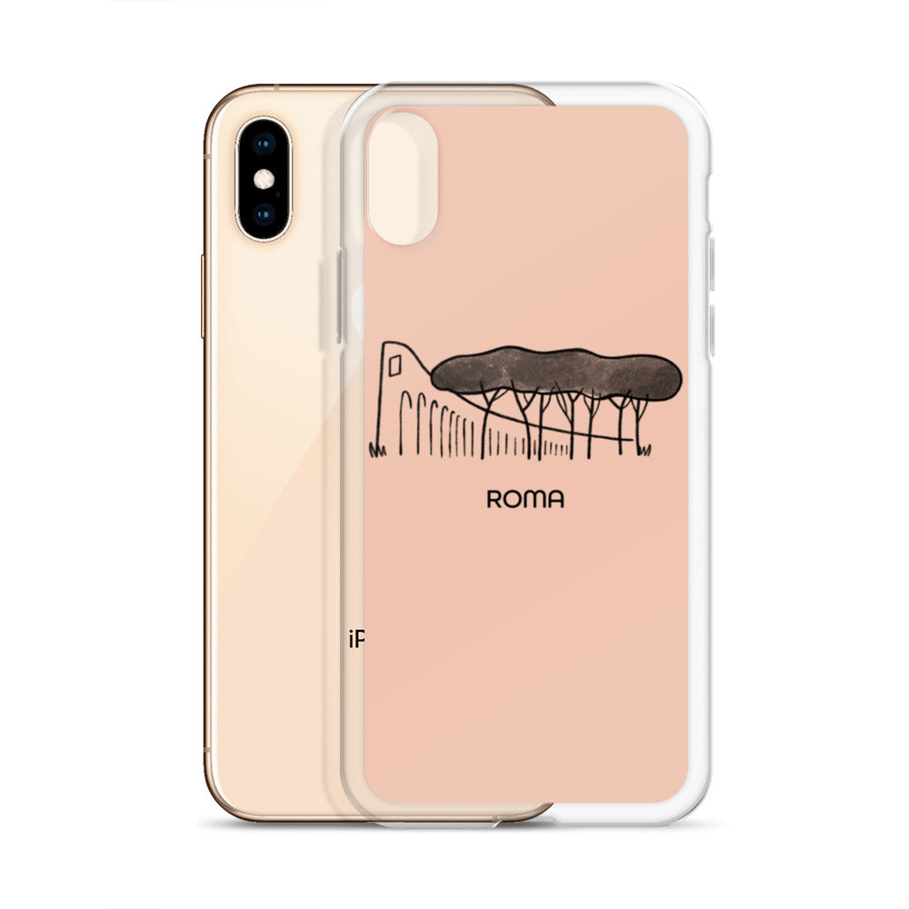 Roman Pine Trees on an iPhone Case - Rome's pink-colored buildings